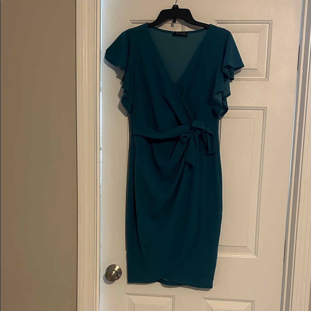 Elegant Teal Wrap Dress